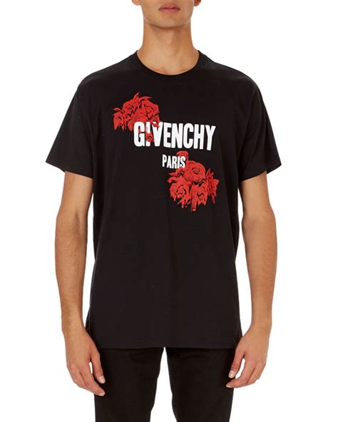 mens givenchy rose t shirt|givenchy graphic t shirt.